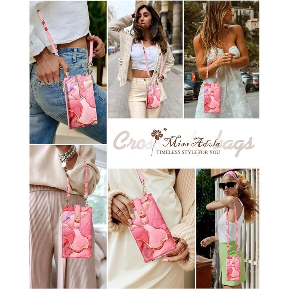 Phone Purse Crossbody Bags for Women - Leather Small Cell Phone Wallet RFID Bloc - Picture 6 of 6